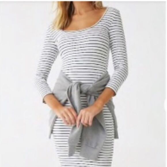 Forever 21 Striped MIDI Dress - Picture 1 of 5